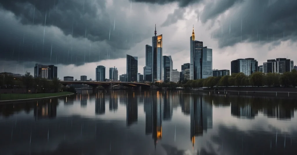 Rainy Day in Frankfurt Germany Weather April